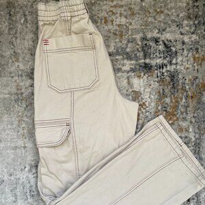 BDG Urban Outfitters beige/cream cargo pants with brown stitching!